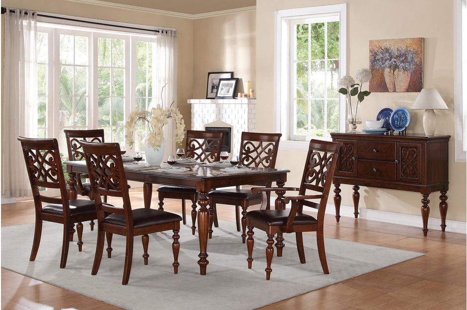 Homelegance - Creswell 7 Piece Dining Room Set In Dark Cherry - 5056-78-7Set - ATL FURNITURE