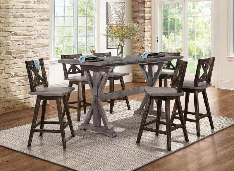 Homelegance - Amsonia 7 Piece Counter Height Dining Set - 5602-36-7Set - ATL FURNITURE