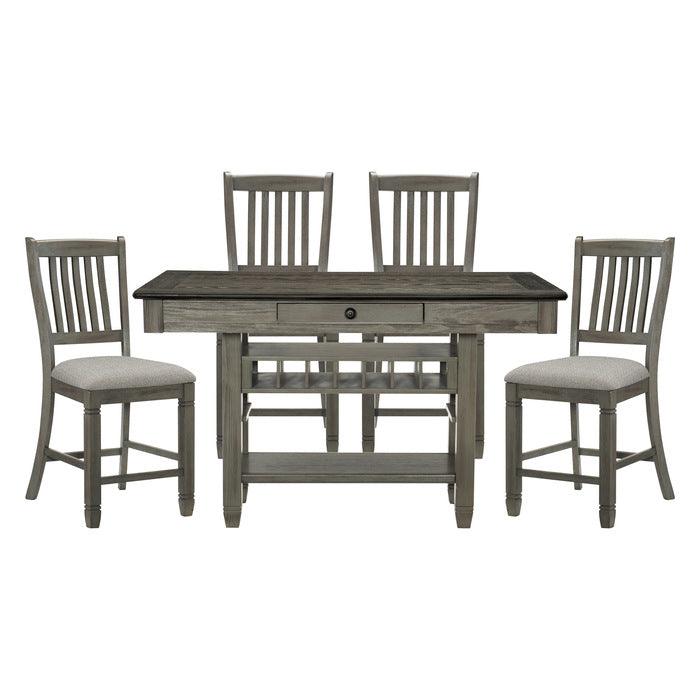 Homelegance - Granby 5 Piece Dining Room Set In Antique Gray - 5627Gy-36-5Set - ATL FURNITURE