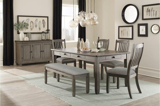 Homelegance - Granby 6 Piece Dining Room Set In Antique Gray - 5627Gy-72-6Set - ATL FURNITURE