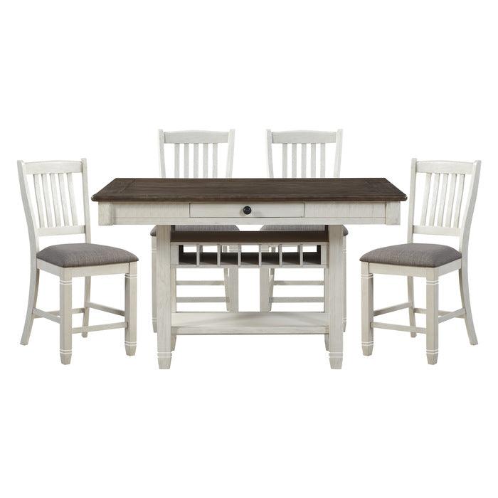 Homelegance - Granby 5 Piece Dining Room Set In Antique Gray - 5627Nw-36-5Set - ATL FURNITURE