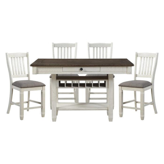 Homelegance - Granby 5 Piece Dining Room Set In Antique Gray - 5627Nw-36-5Set - ATL FURNITURE