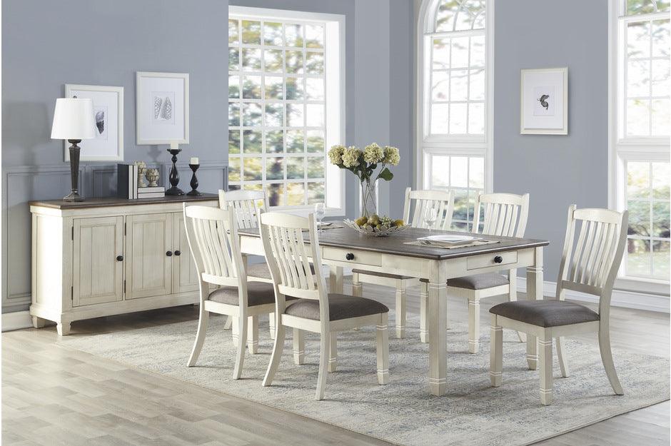 Homelegance - Granby 7 Piece Dining Room Set In Antique Gray - 5627Nw-72-7Set - ATL FURNITURE