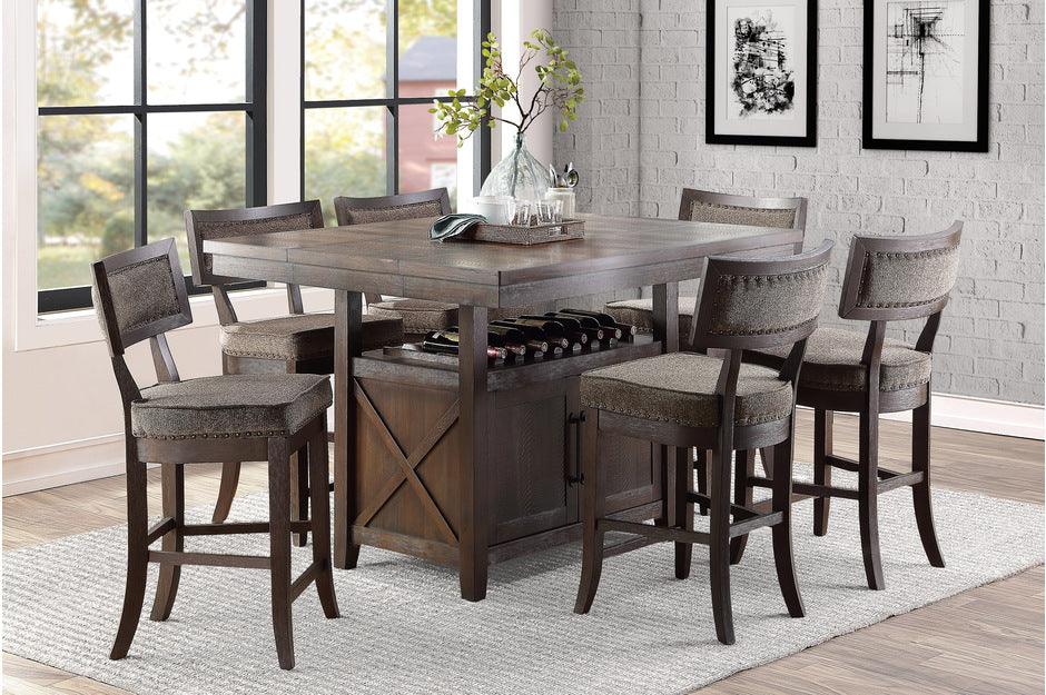 Homelegance - Oxton 7 Piece Counter Height Table Set In Dark Cherry - 5655-36-7Set - ATL FURNITURE