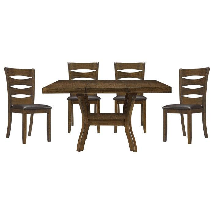 Homelegance - Darla 5 Piece Dining Room Set In Brown - 5712-54*5-5Set - ATL FURNITURE