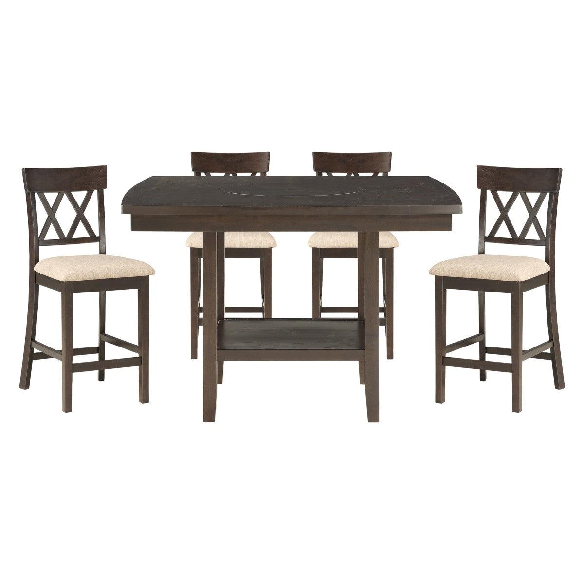 Homelegance - Balin 5 Piece Table Set In Dark Brown - 5716-36*5S2 - ATL FURNITURE