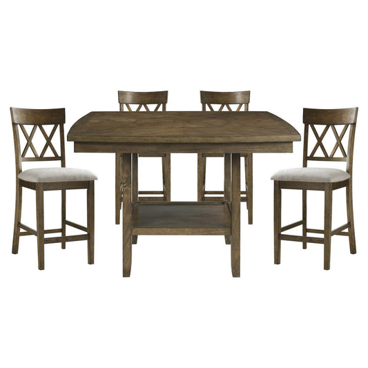 Homelegance - Balin 5 Piece Counter Height Table Set In Light Oak - 5716Rfak-36*5 - ATL FURNITURE