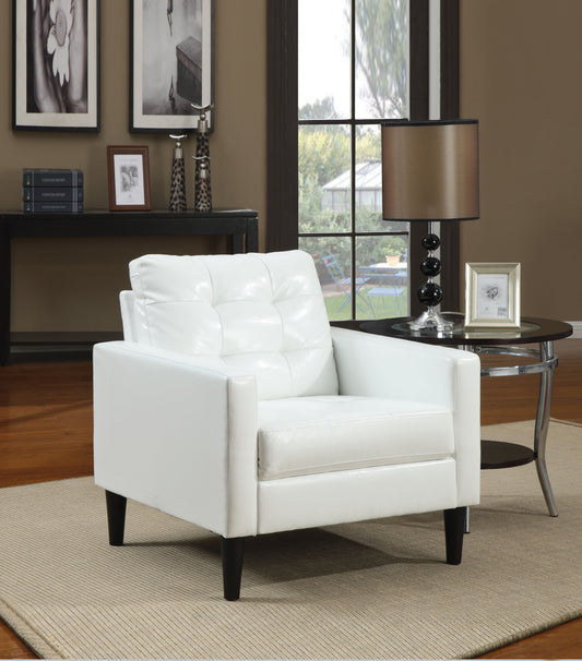 Balin White PU Accent Chair - ATL FURNITURE