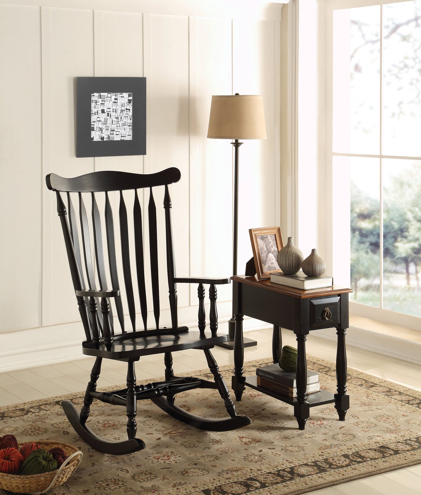 Kloris Black Rocking Chair - ATL FURNITURE