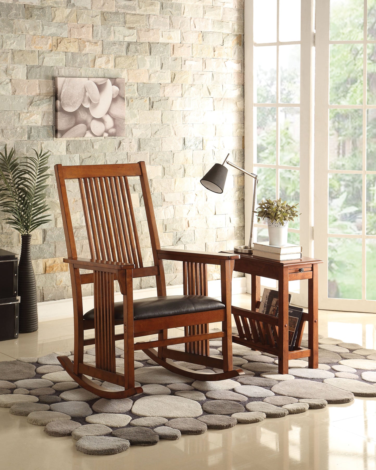 Kloris Tobacco Rocking Chair - ATL FURNITURE