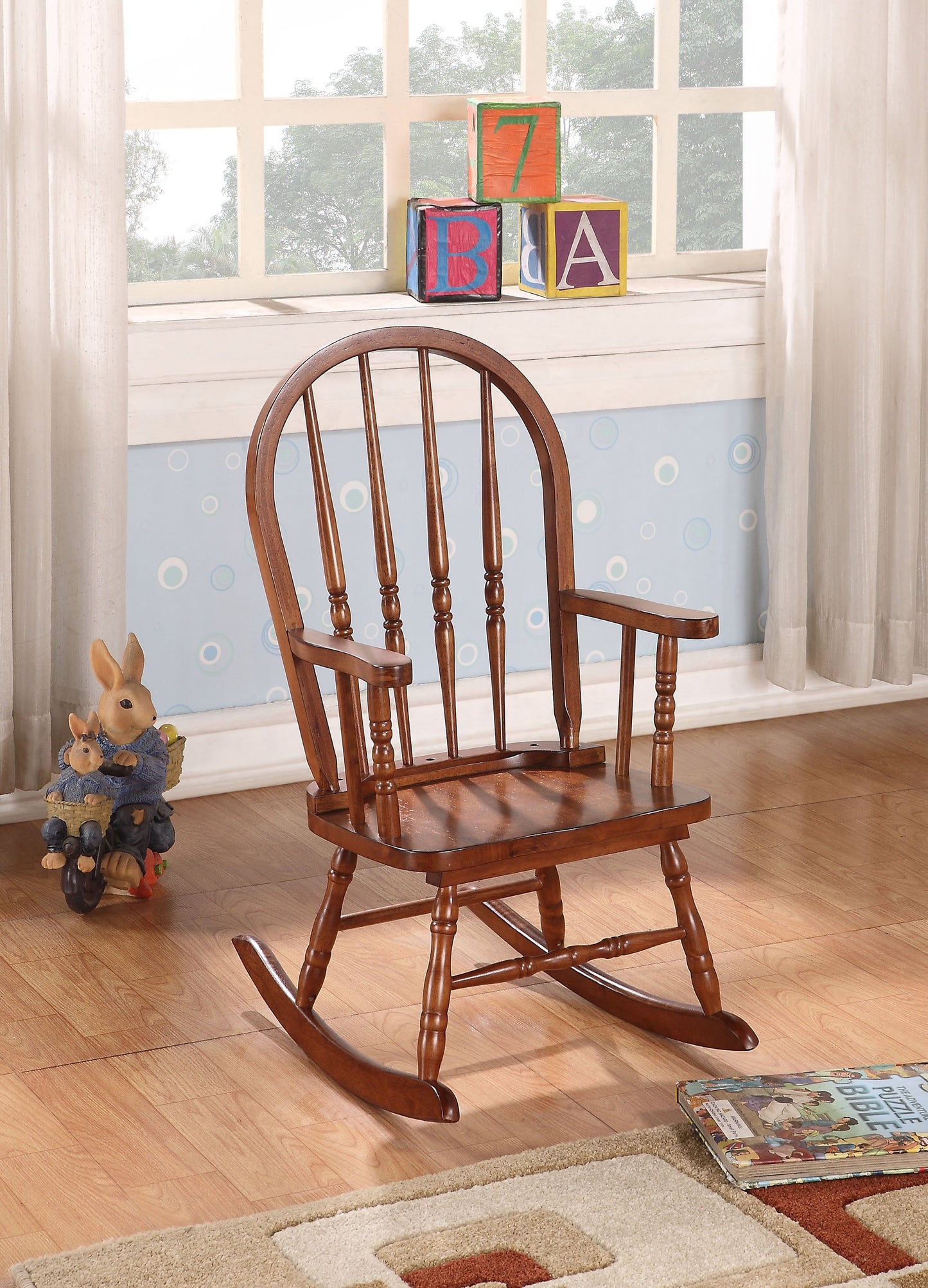 Kloris Tobacco Youth Rocking Chair - ATL FURNITURE