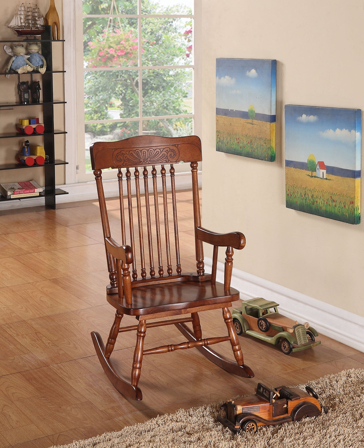 Kloris Tobacco Youth Rocking Chair - ATL FURNITURE