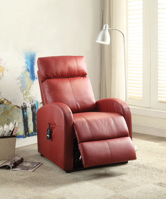 Ricardo Red PU Recliner w/Power Lift - ATL FURNITURE