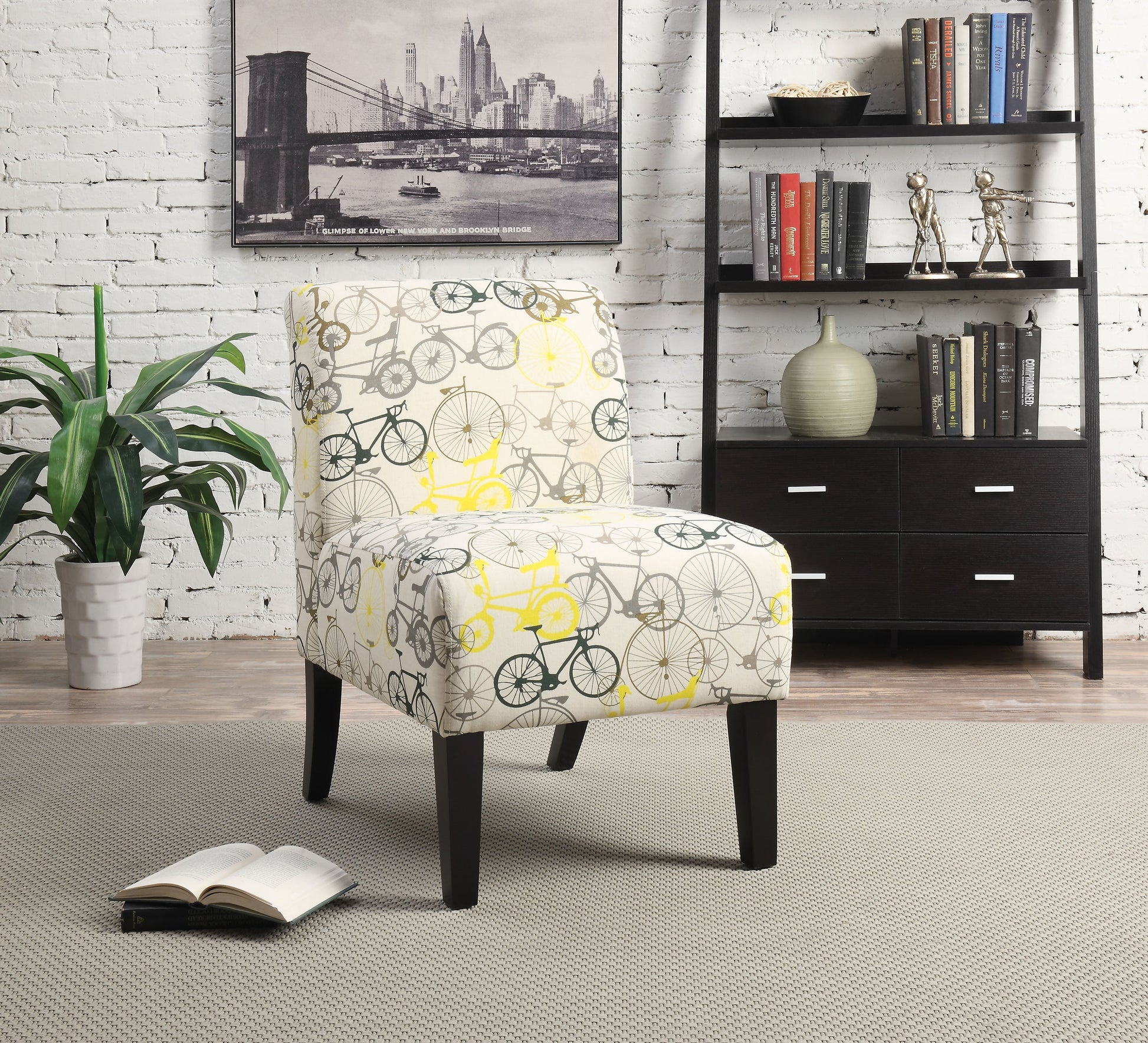 Ollano Pattern Fabric (Bike) Accent Chair - ATL FURNITURE