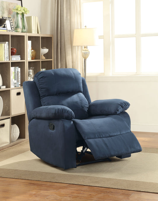 Parklon Blue Microfiber Recliner (Motion) - ATL FURNITURE