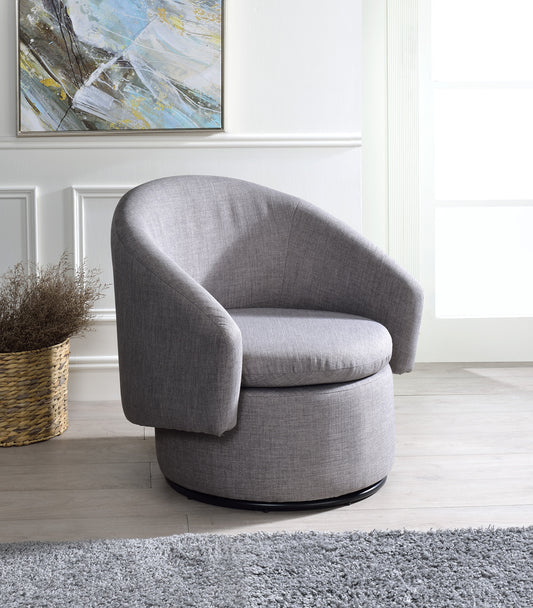 Joyner Pebble-Gray Linen Accent Chair - ATL FURNITURE