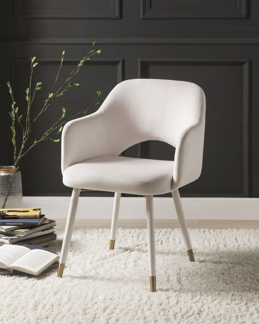 Applewood Cream Velvet & Gold Accent Chair - ATL FURNITURE