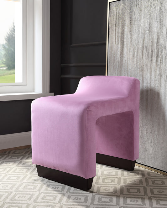 Alford Pink Flannel Ottoman - ATL FURNITURE