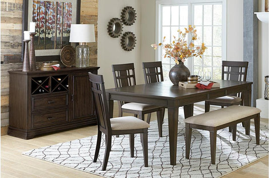 Homelegance - Makah 6 Piece Dining Room Set In Dark Brown - 5496-78-6Set - ATL FURNITURE