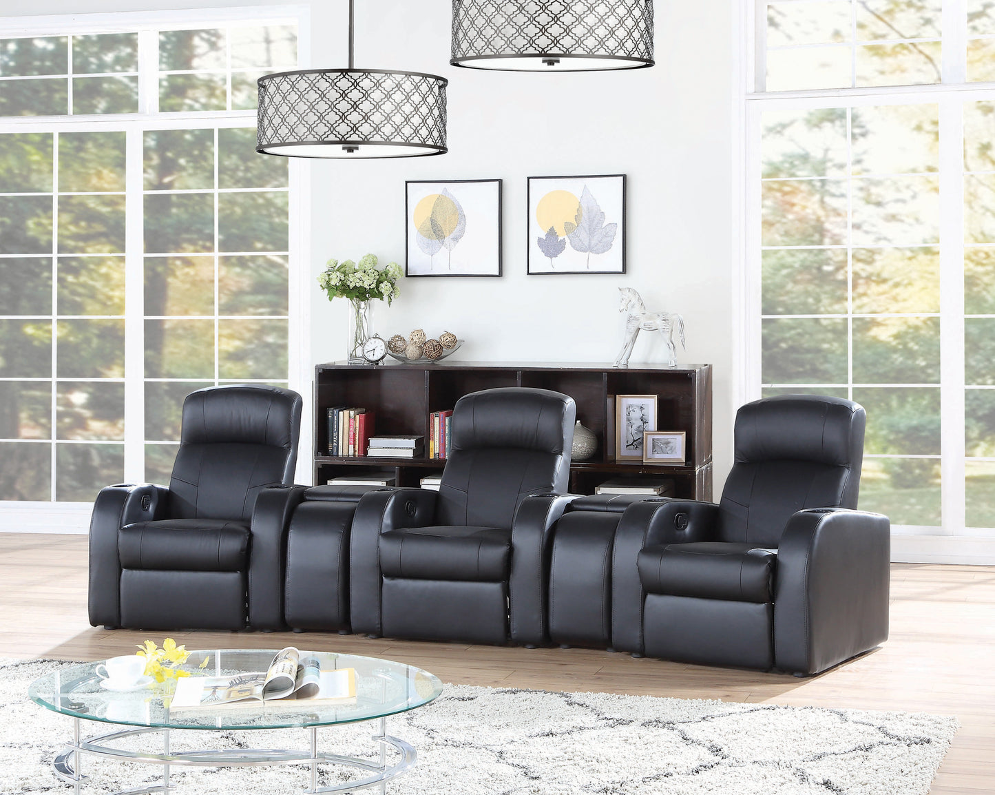 Cyrus 5-piece Upholstered Home Theater Seating