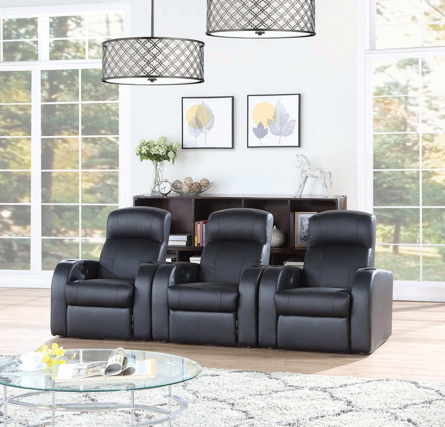 Cyrus 3-piece Upholstered Home Theater Seating