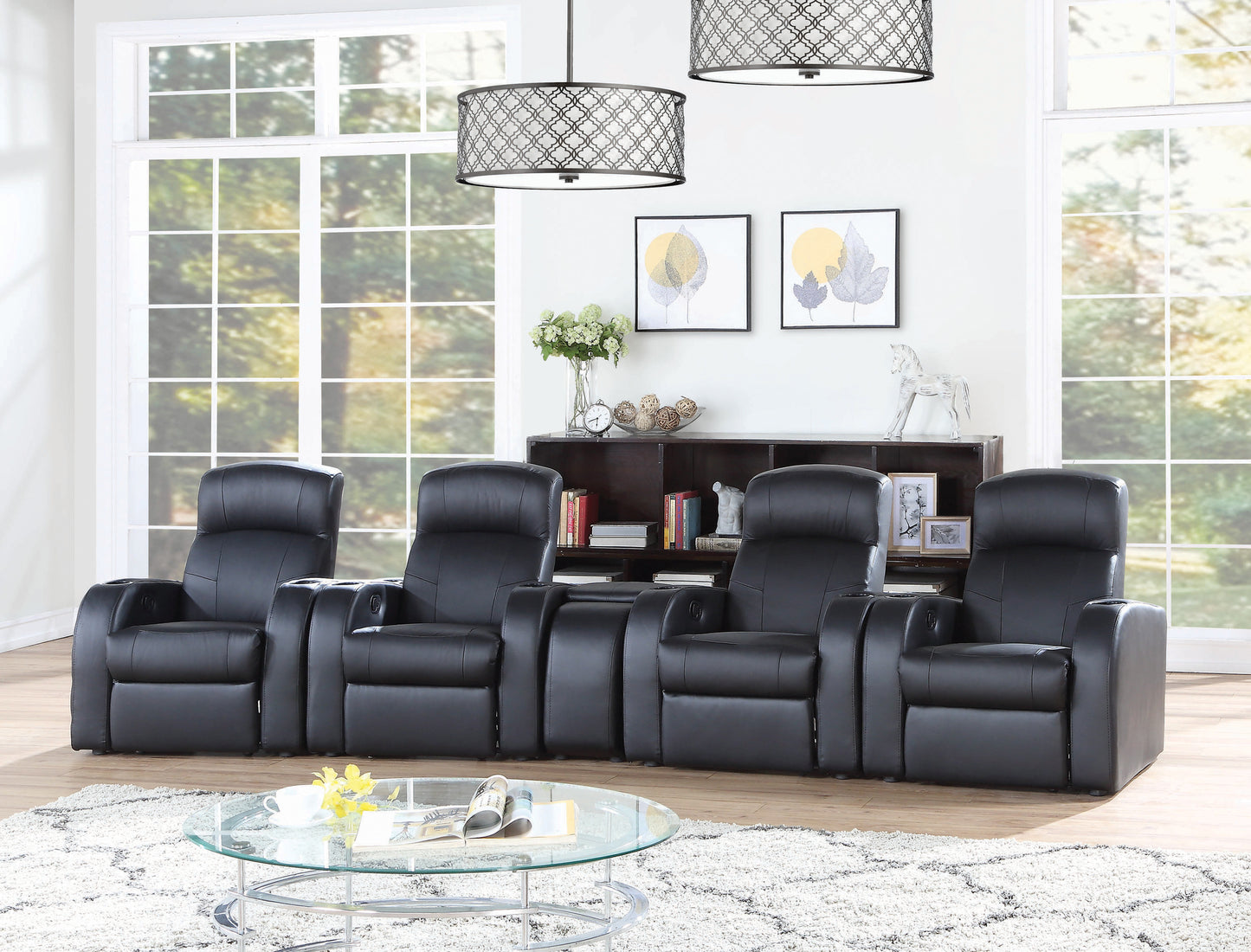 Cyrus 5-piece Upholstered Home Theater Seating