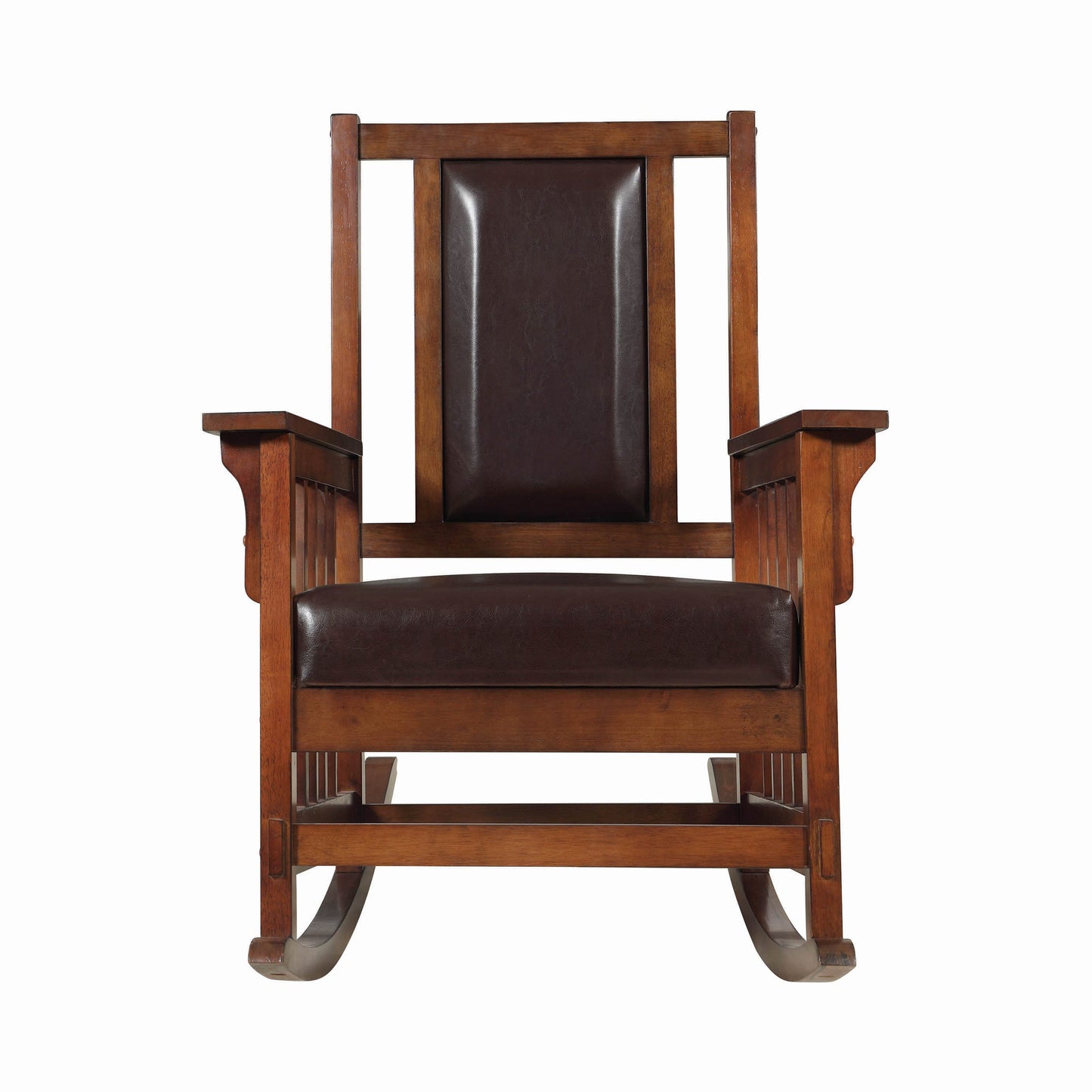 Ida Upholstered Rocking Chair Tobacco and Dark Brown