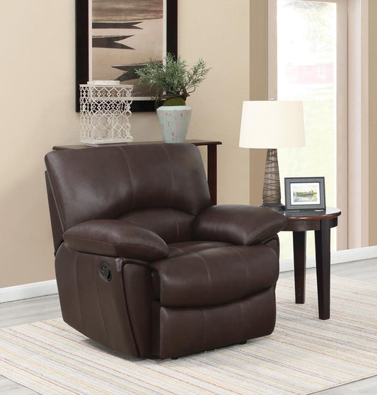 Clifford Motion Dark Brown Glider Recliner - ATL FURNITURE