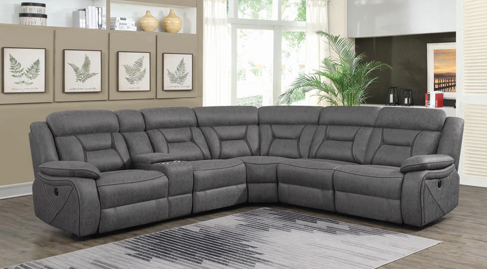 Camargue Casual Grey Motion Sectional - ATL FURNITURE