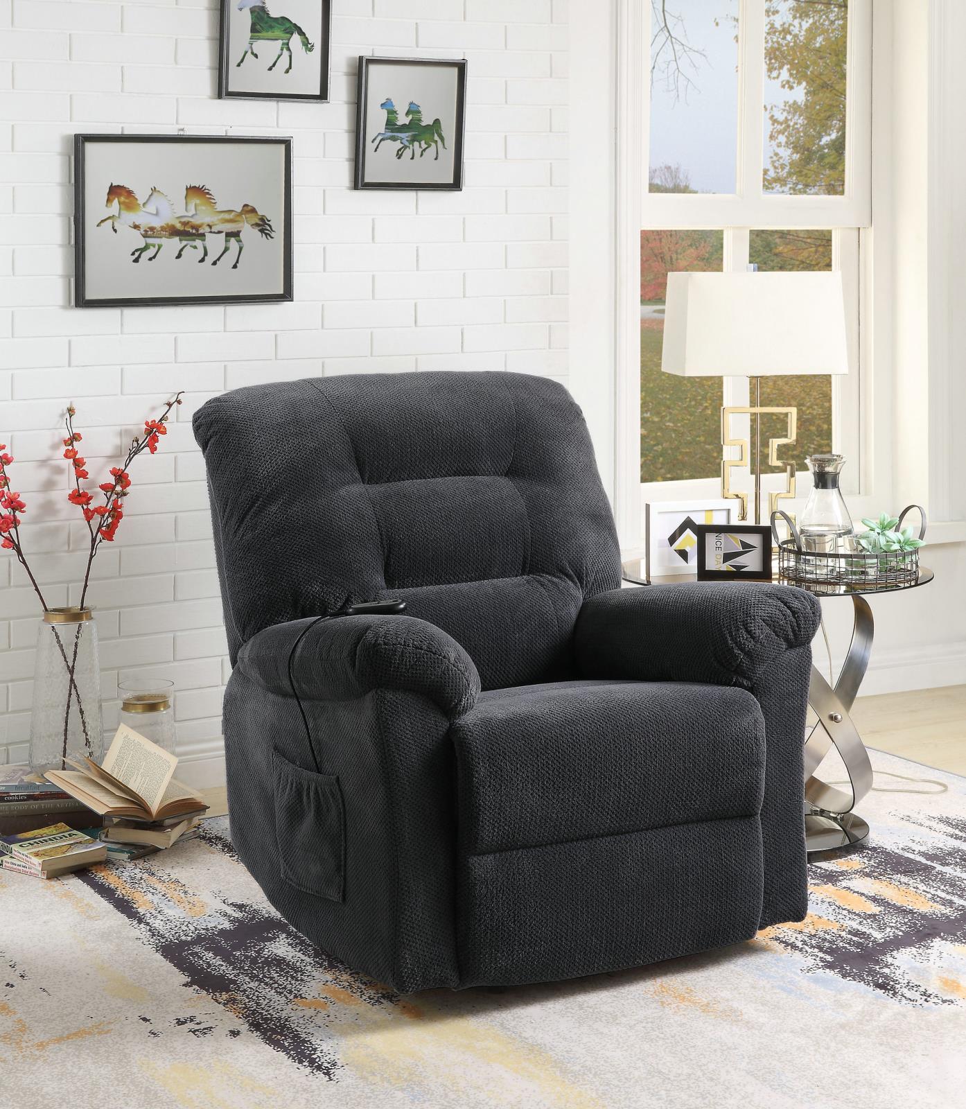 Charcoal Power Lift Recliner - ATL FURNITURE