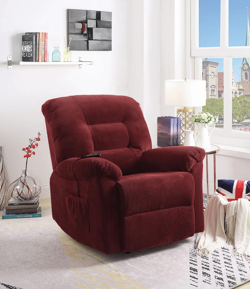 Brick Red Power Lift Recliner - ATL FURNITURE