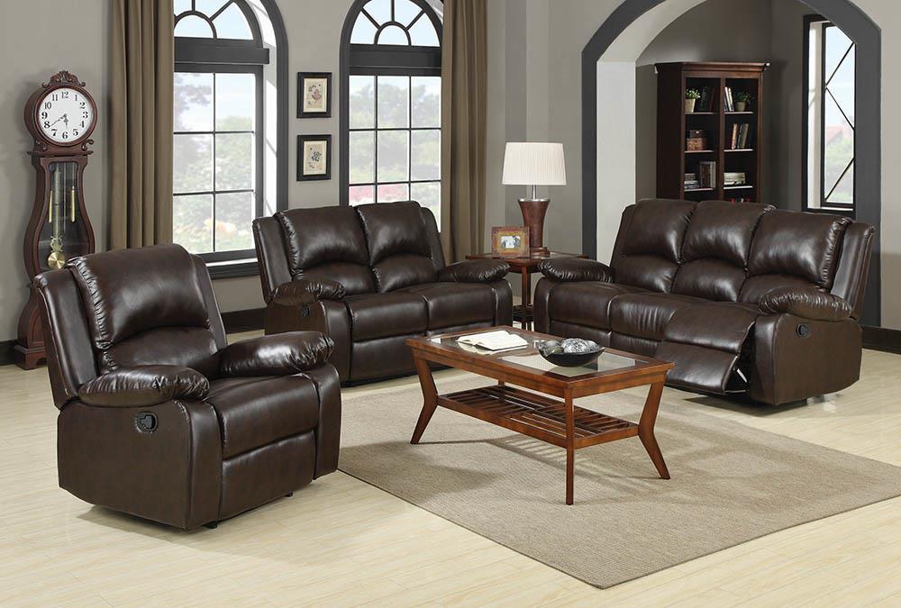 Boston Brown Reclining Two-Piece Living Room Set - ATL FURNITURE