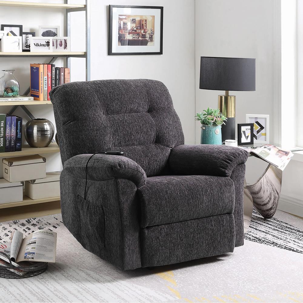 G601015 Casual Dark Grey Power Lift Recliner - ATL FURNITURE