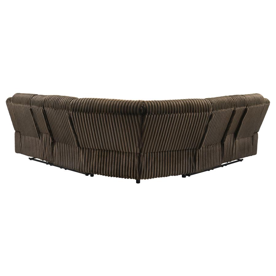 Atkinson Upholstered Reclining Sectional Sofa Chocolate