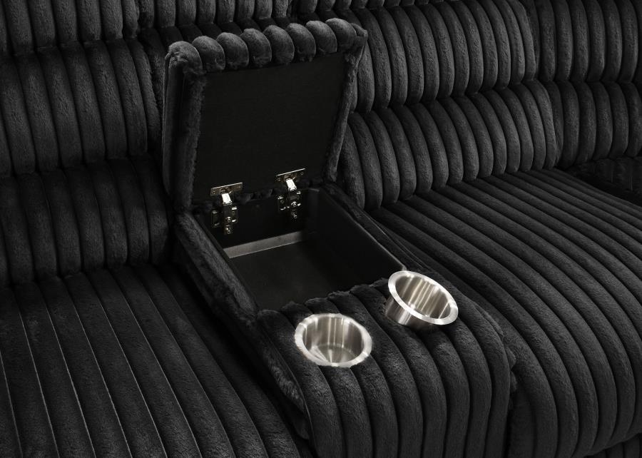 Atkinson Upholstered Reclining Sectional Sofa Black