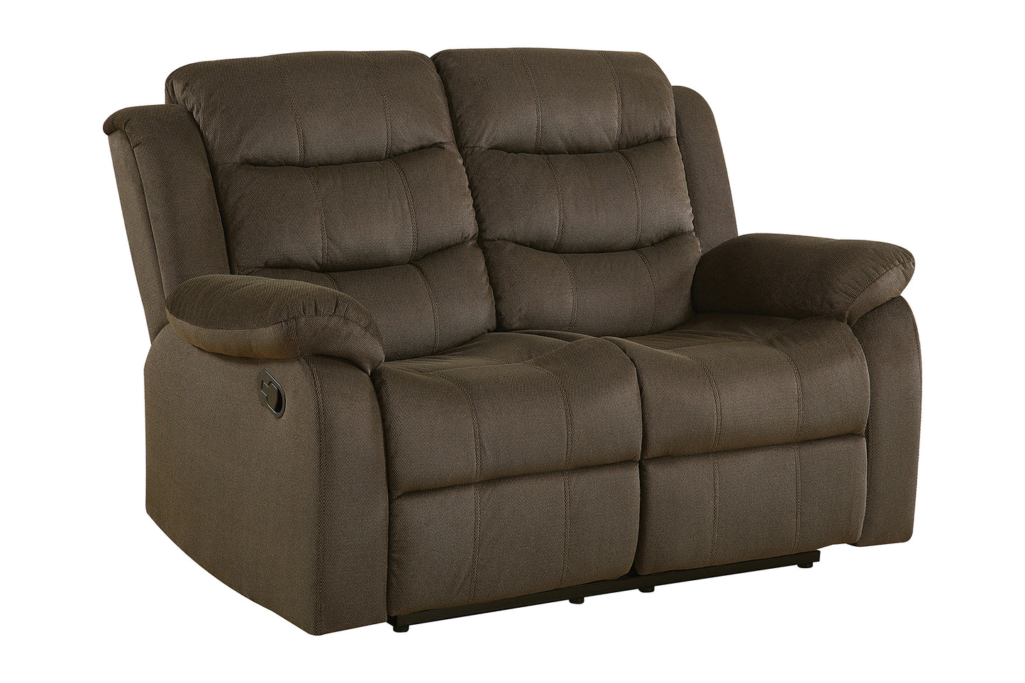 Rodman Upholstered Padded Arm Reclining Sofa Olive Brown