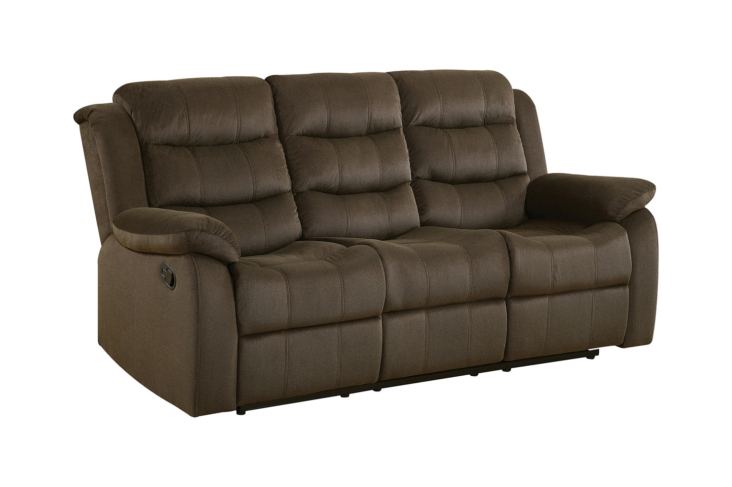 Rodman Upholstered Padded Arm Reclining Sofa Olive Brown