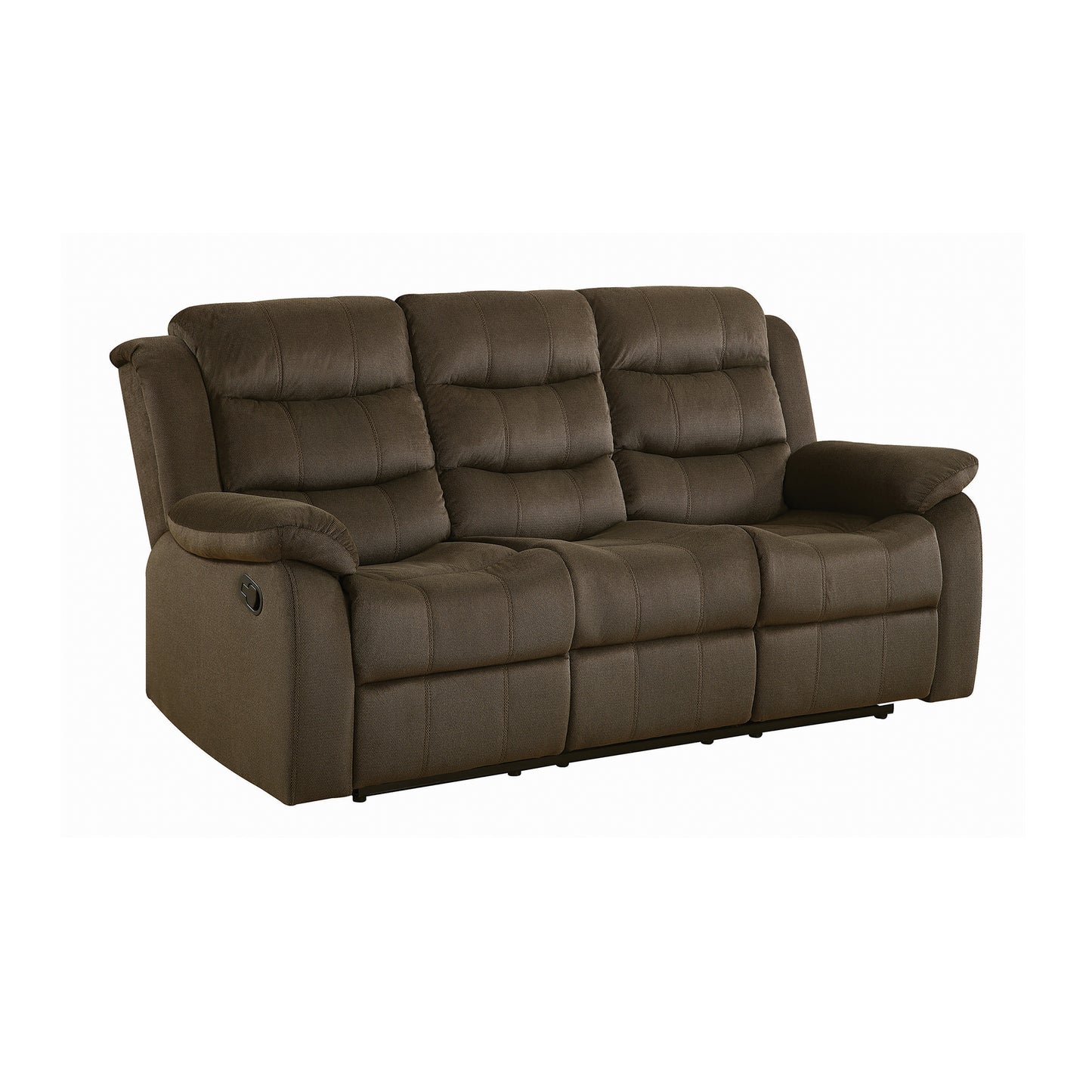 Rodman Upholstered Padded Arm Reclining Sofa Olive Brown