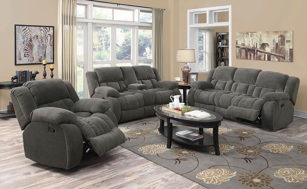 Weissman Grey Reclining Sofa - ATL FURNITURE