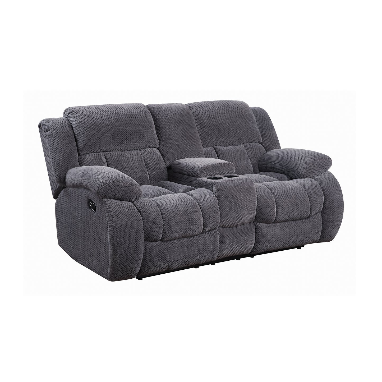 Weissman Upholstered Padded Arm Reclining Loveseat Grey