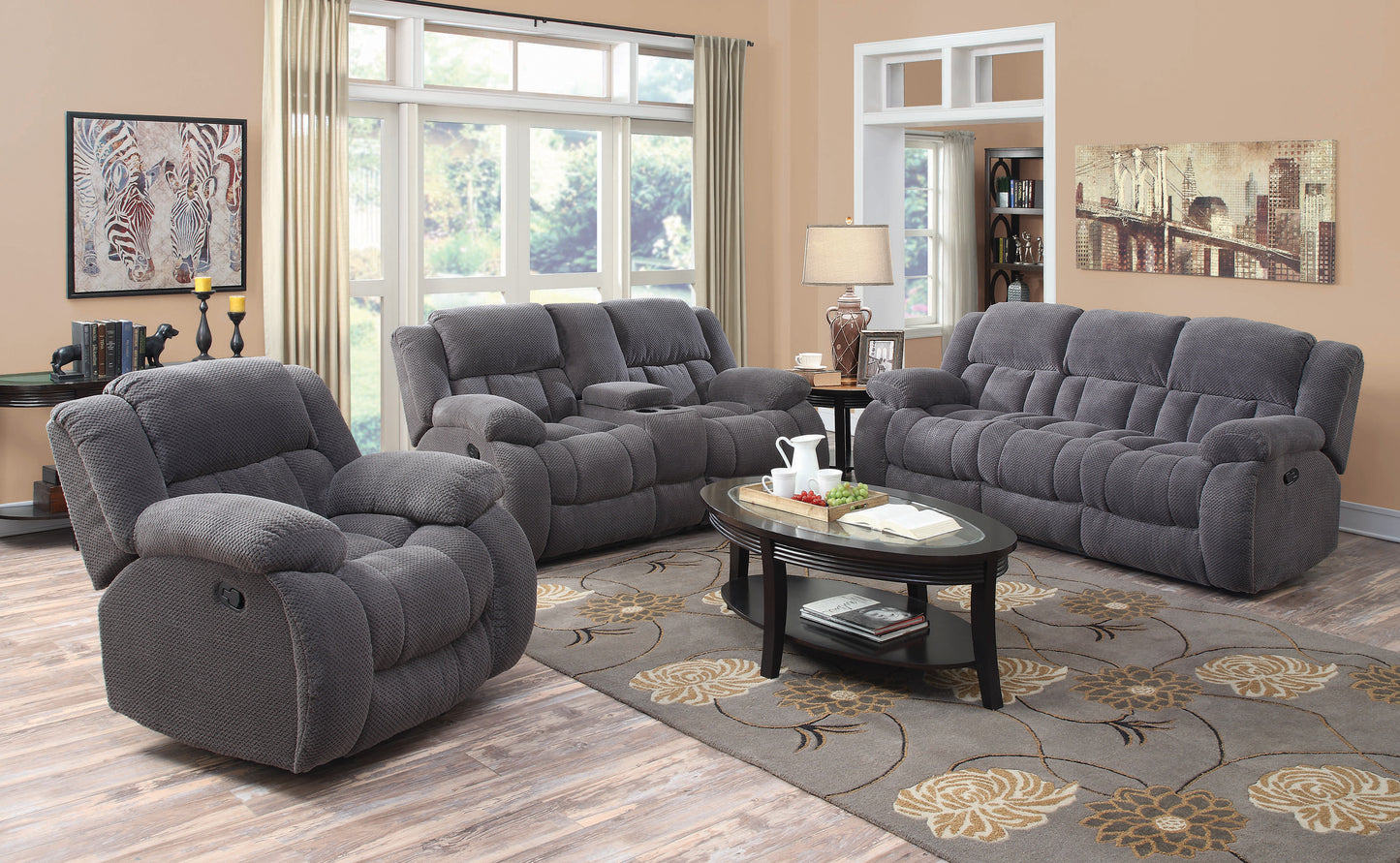 Weissman Upholstered Padded Arm Reclining Loveseat Grey