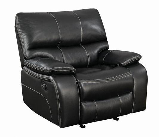 Willemse Black Glider Recliner - ATL FURNITURE