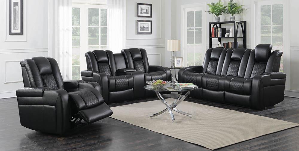 Delangelo Black Power Motion Reclining Sofa - ATL FURNITURE