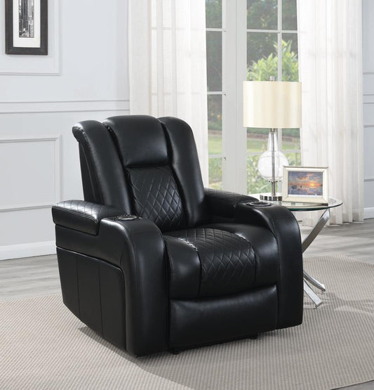 Delangelo Black Power Motion Recliner - ATL FURNITURE