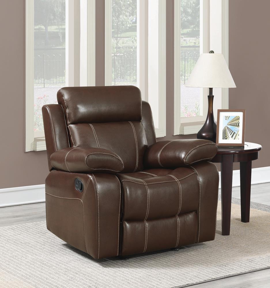 Myleene Chestnut Leather Recliner - ATL FURNITURE