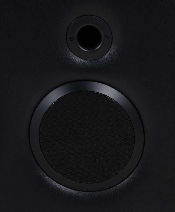 Zuma Faux Leather Dual Power Reclining Led Loveseat Black