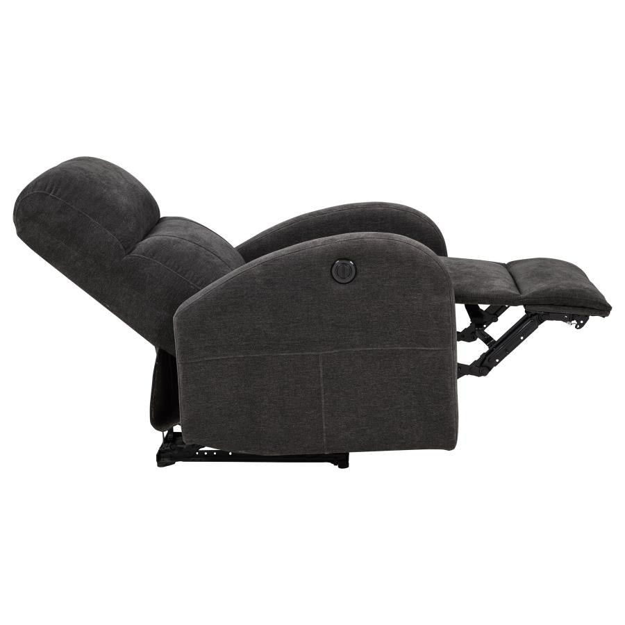 Grant Fabric Upholstered Power Recliner Chair Charcoal Grey
