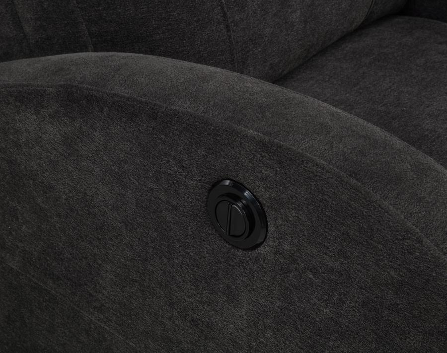Grant Fabric Upholstered Power Recliner Chair Charcoal Grey