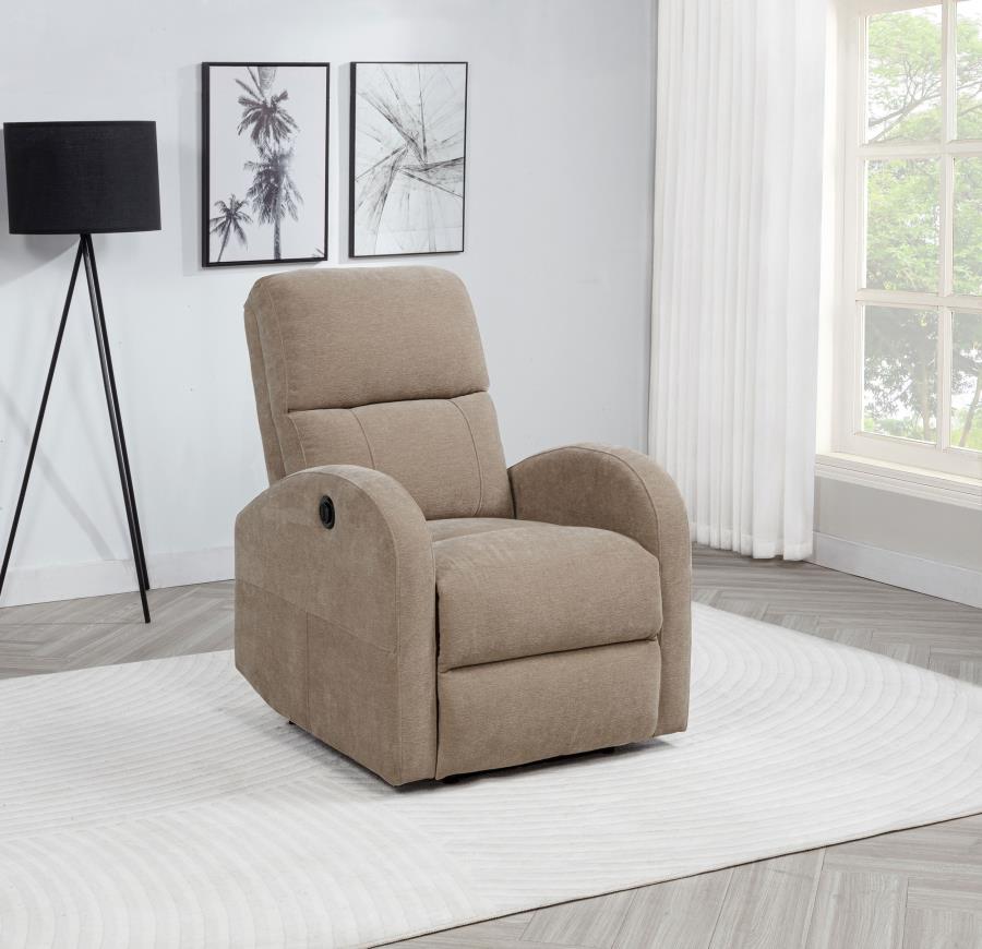 Grant Fabric Upholstered Power Recliner Chair Camel