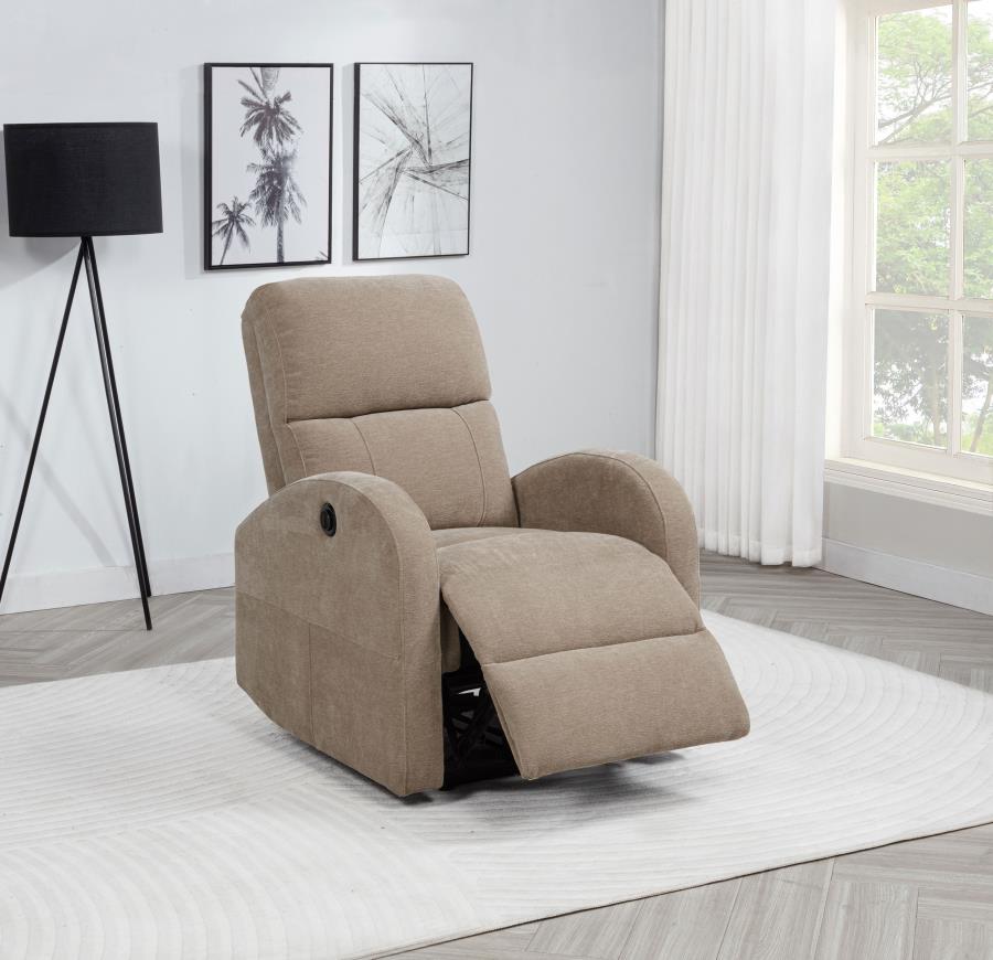 Grant Fabric Upholstered Power Recliner Chair Camel